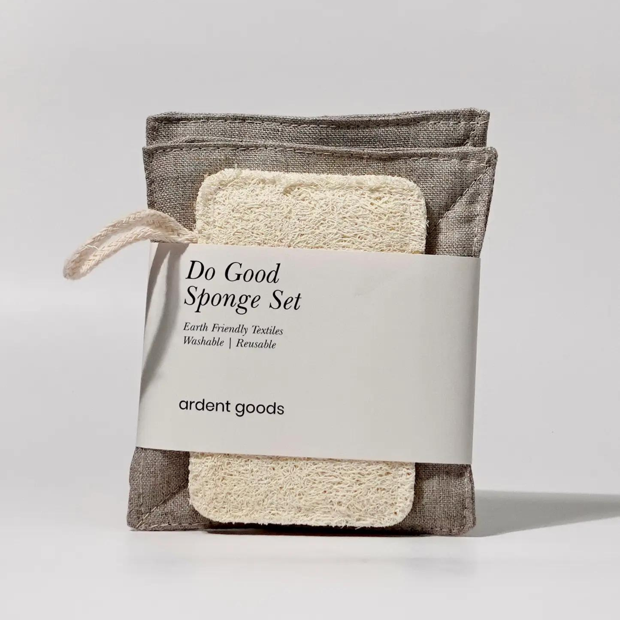 Squishy Eco Friendly Linen Sponge Set- Stone