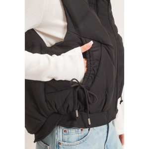 Quilted Funnel Neck Puffer Vest