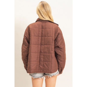 Quilted High Collar Jacket