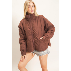 Quilted High Collar Jacket
