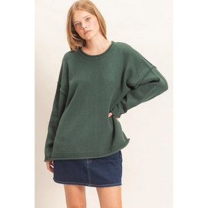 Ribbed Crew Neck Sweater