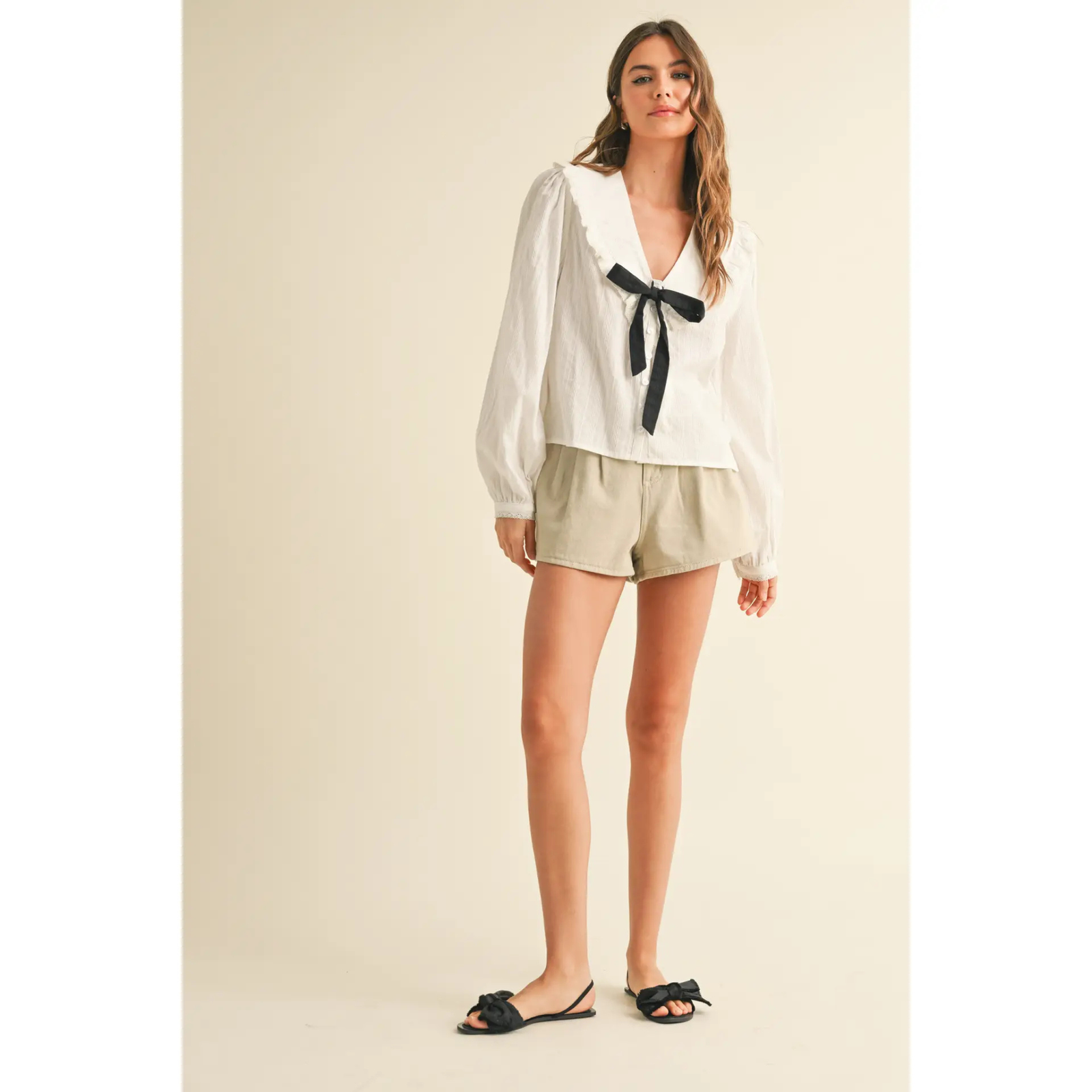 Textured Fabric Tie Blouse