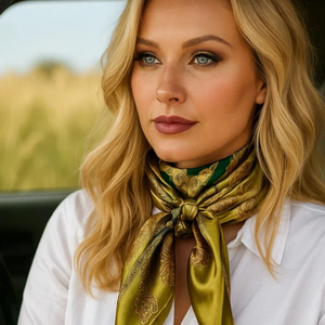 Green and Teal Floral Wild Rag / Scarf