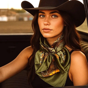 Olive Tone Paisley Wild Rag / Scarf