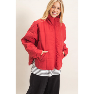 Quilted High Collar Jacket
