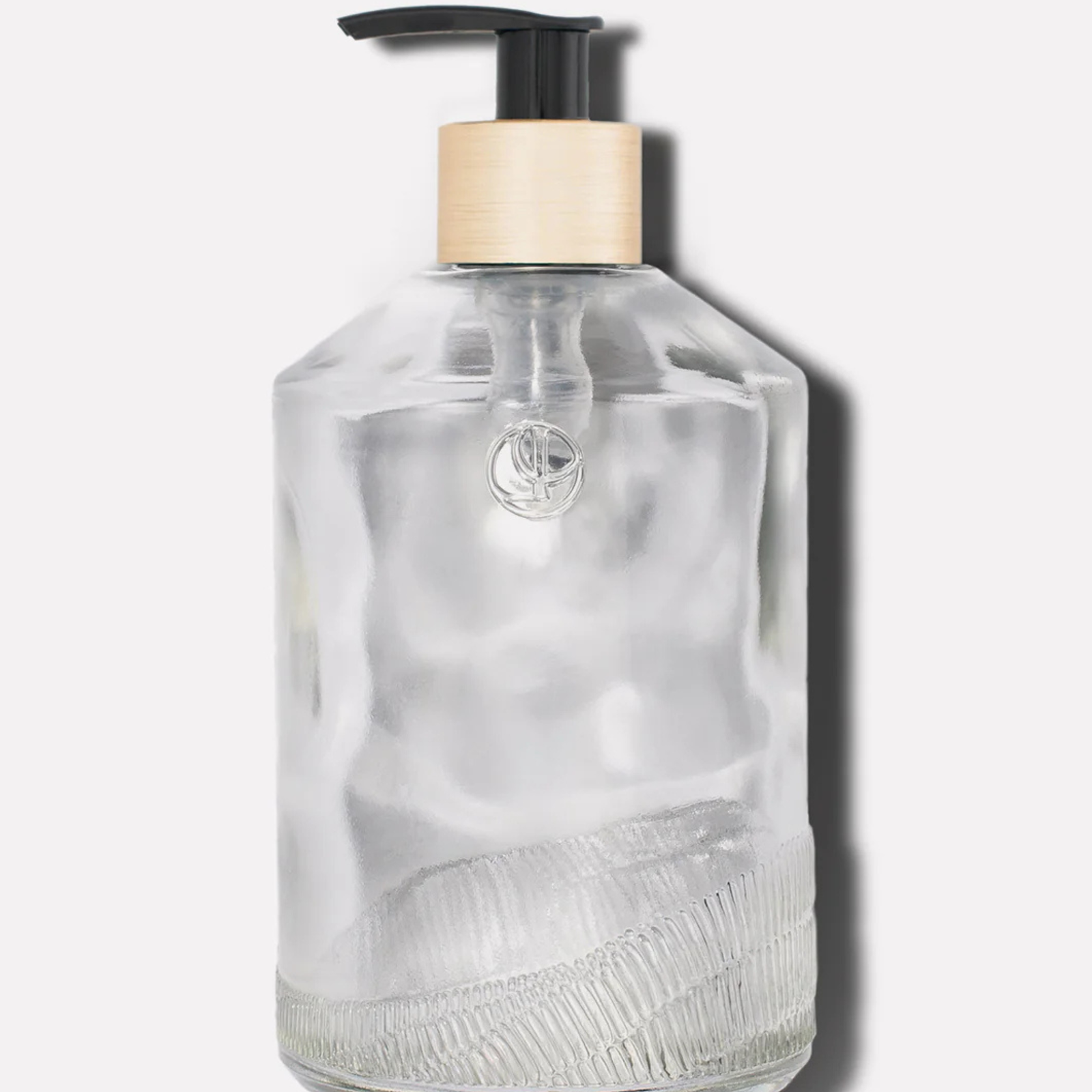 Empty Glass Hand Soap Bottle