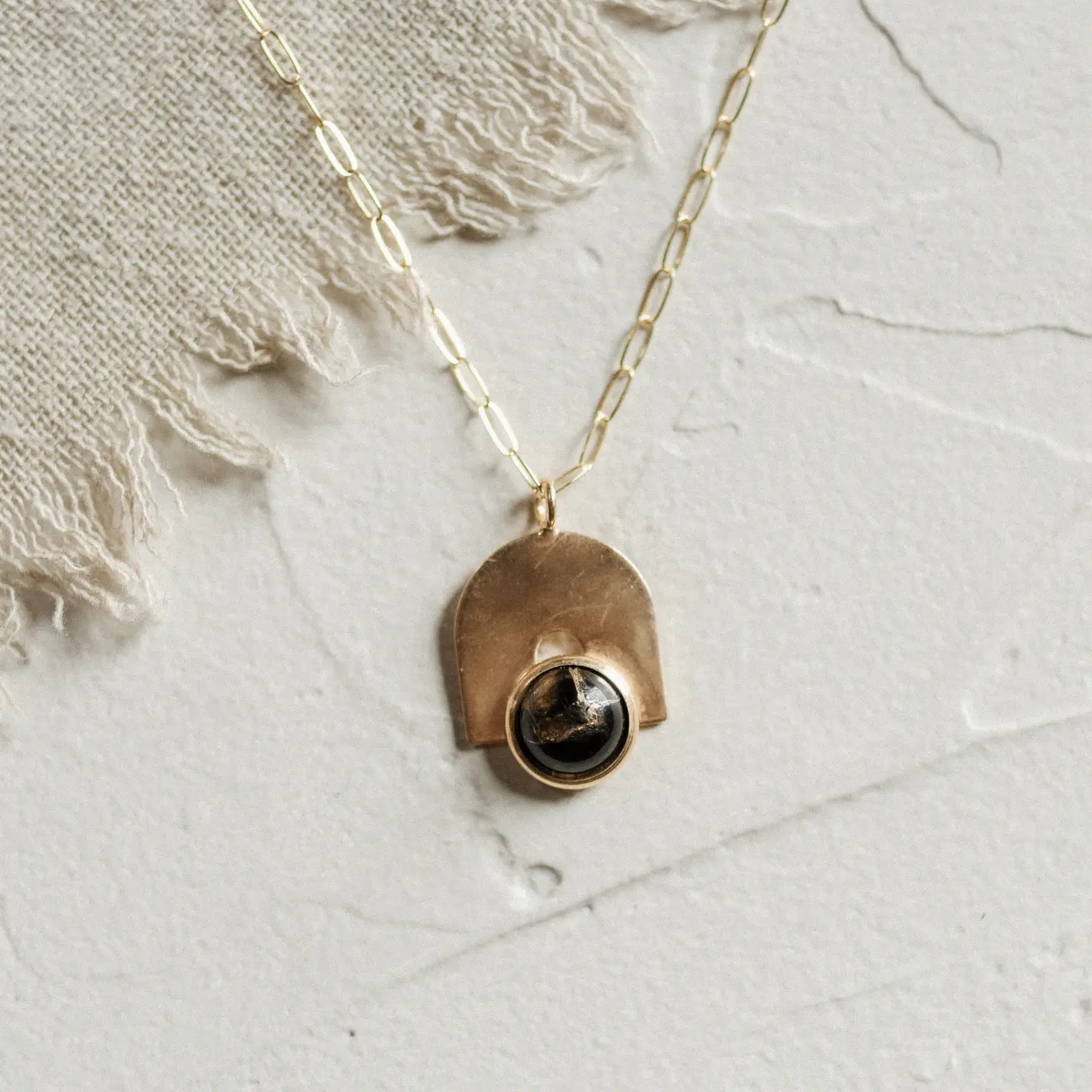 Bali Necklace//Copper Obsidian // Demi-Fine Gold