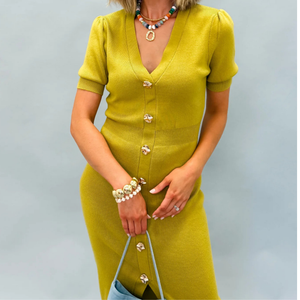 Chartreuse Midi Dress
