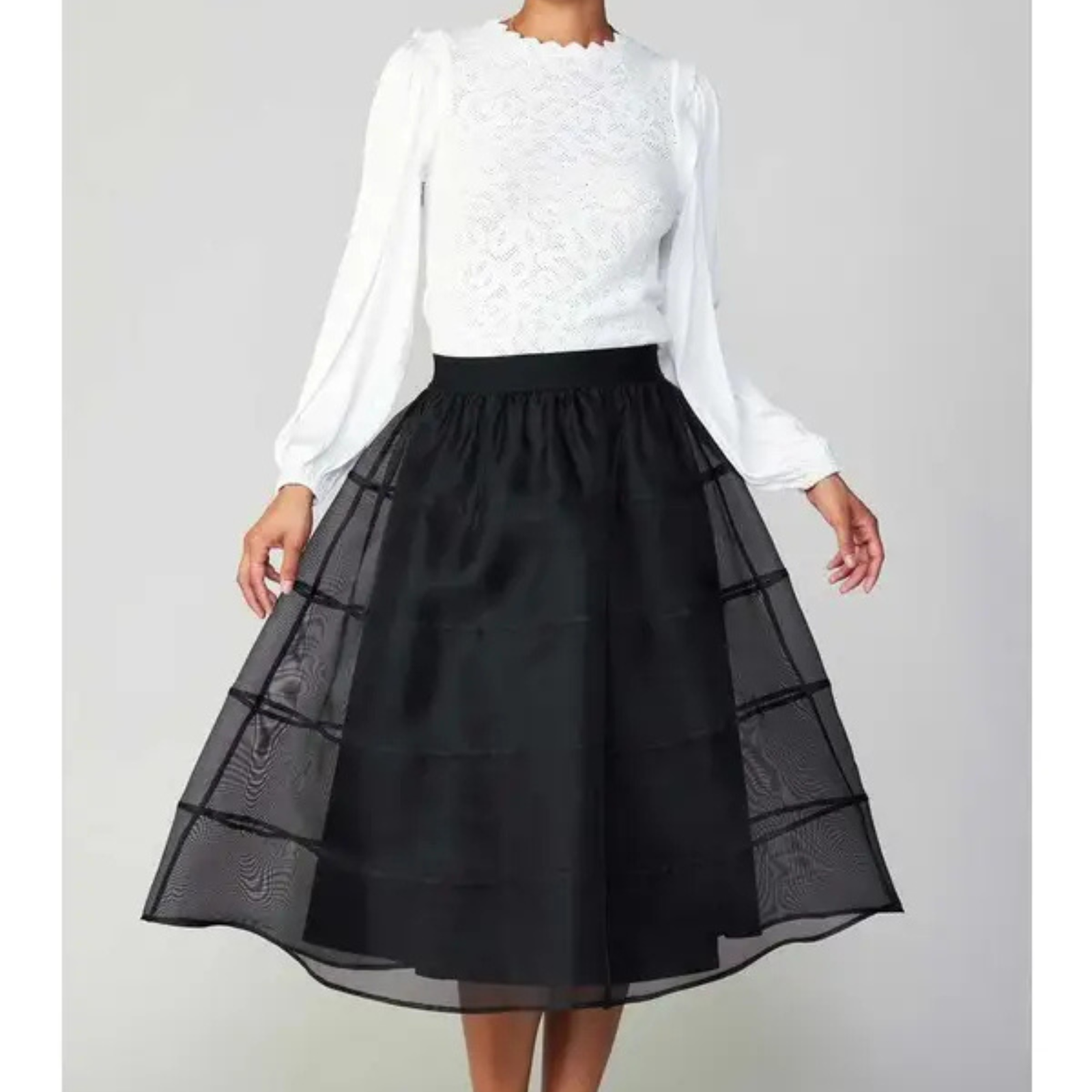 Lined Tiered Organza Skirt