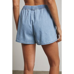 Drawstring Denim Shorts