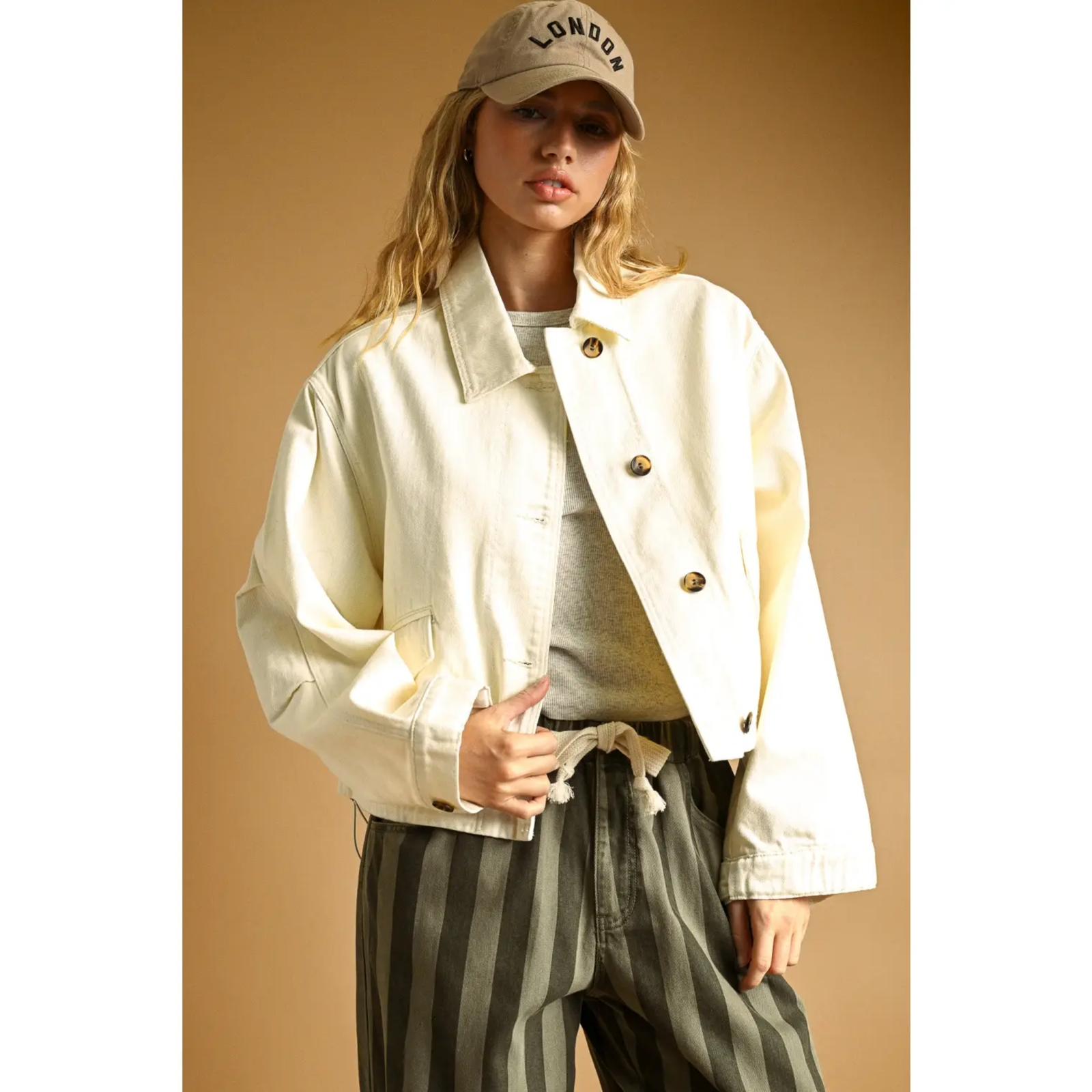 Long Sleeve Cotton Jacket with Adjust Cuff