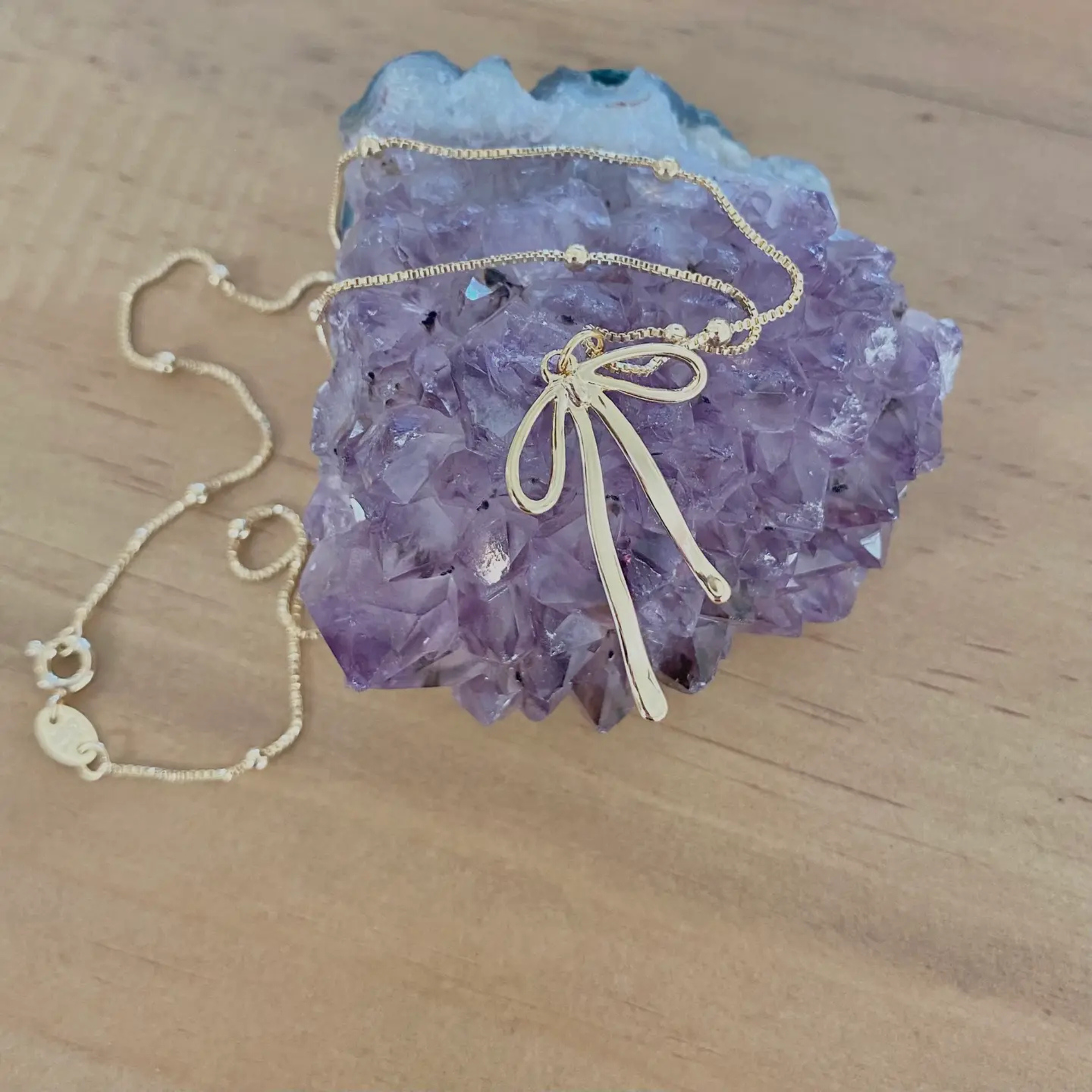 Bowtie Bow Charm Pendant Necklace