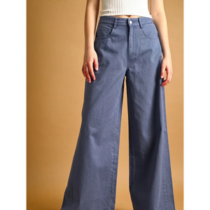 Washed Color Wide Leg Pants