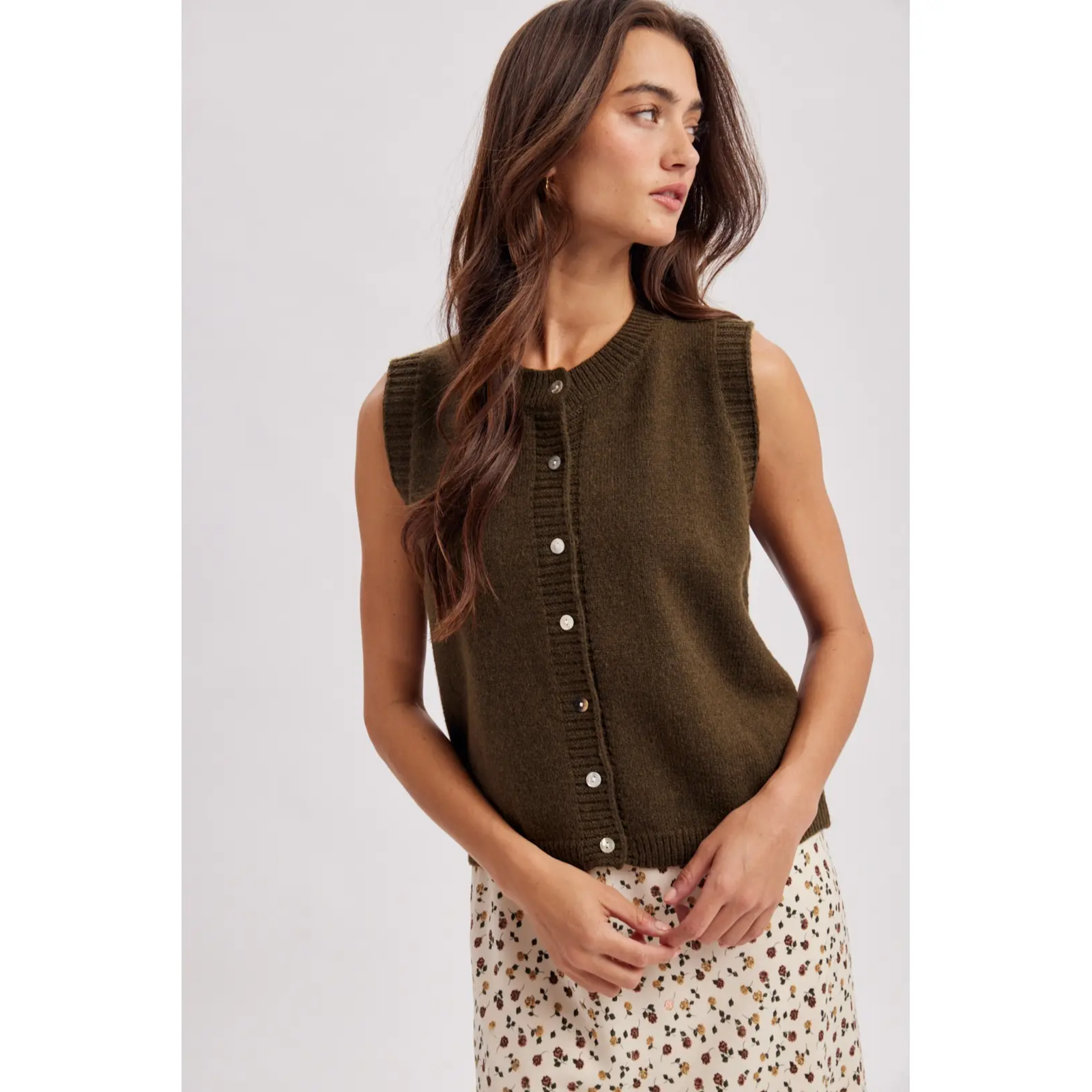 Sleeveless Sweater Cardigan Vest