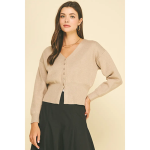 V-Neck Button Down Cardigan