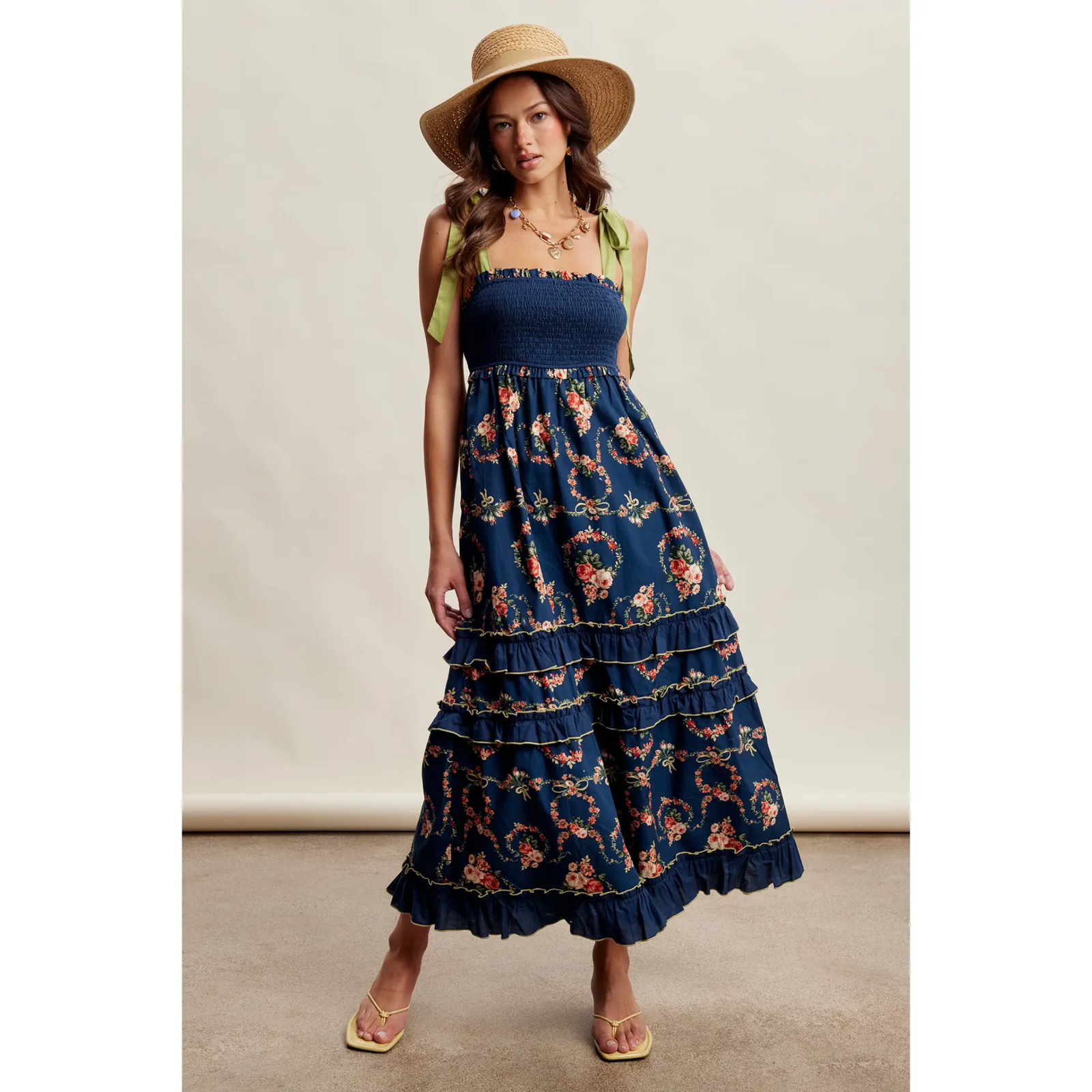 Floral Smocked Tiered Maxi Dress