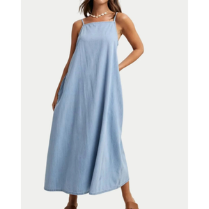 Denim Chambray Maxi Dress
