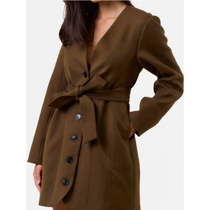 Long Sleeve Belted Blazer Mini Dress