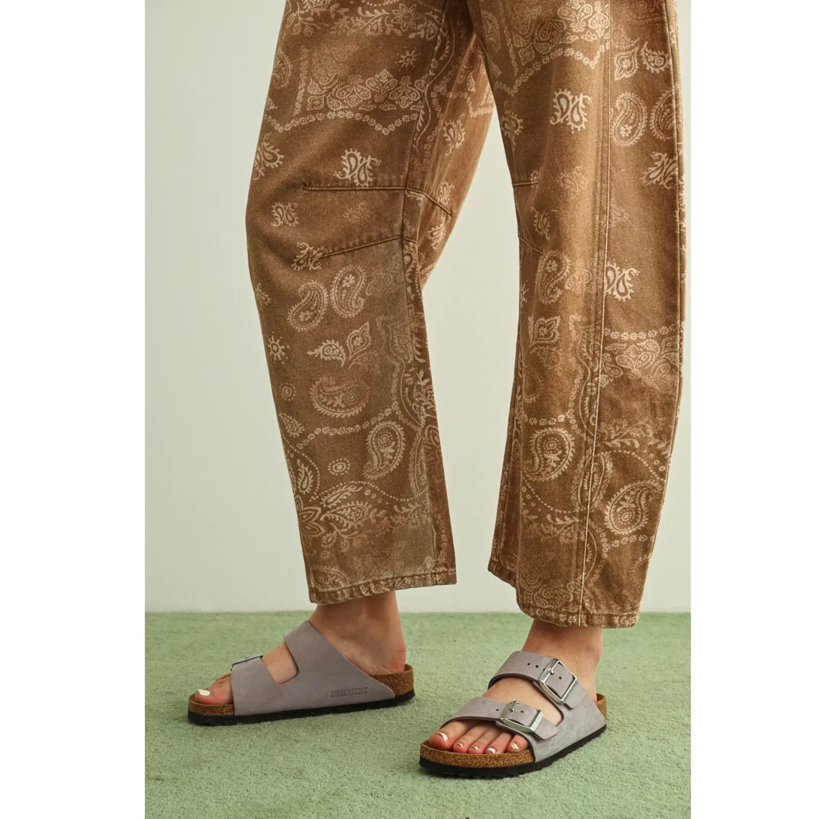 Paisley Print Washed Pants