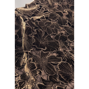 Velvet Floral Lace Midi Skirt