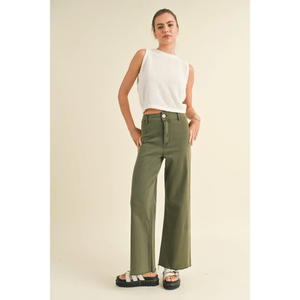 Straight Wide Leg Denim Pant