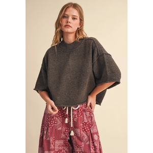 Mock Neck Short Sleeve sweater