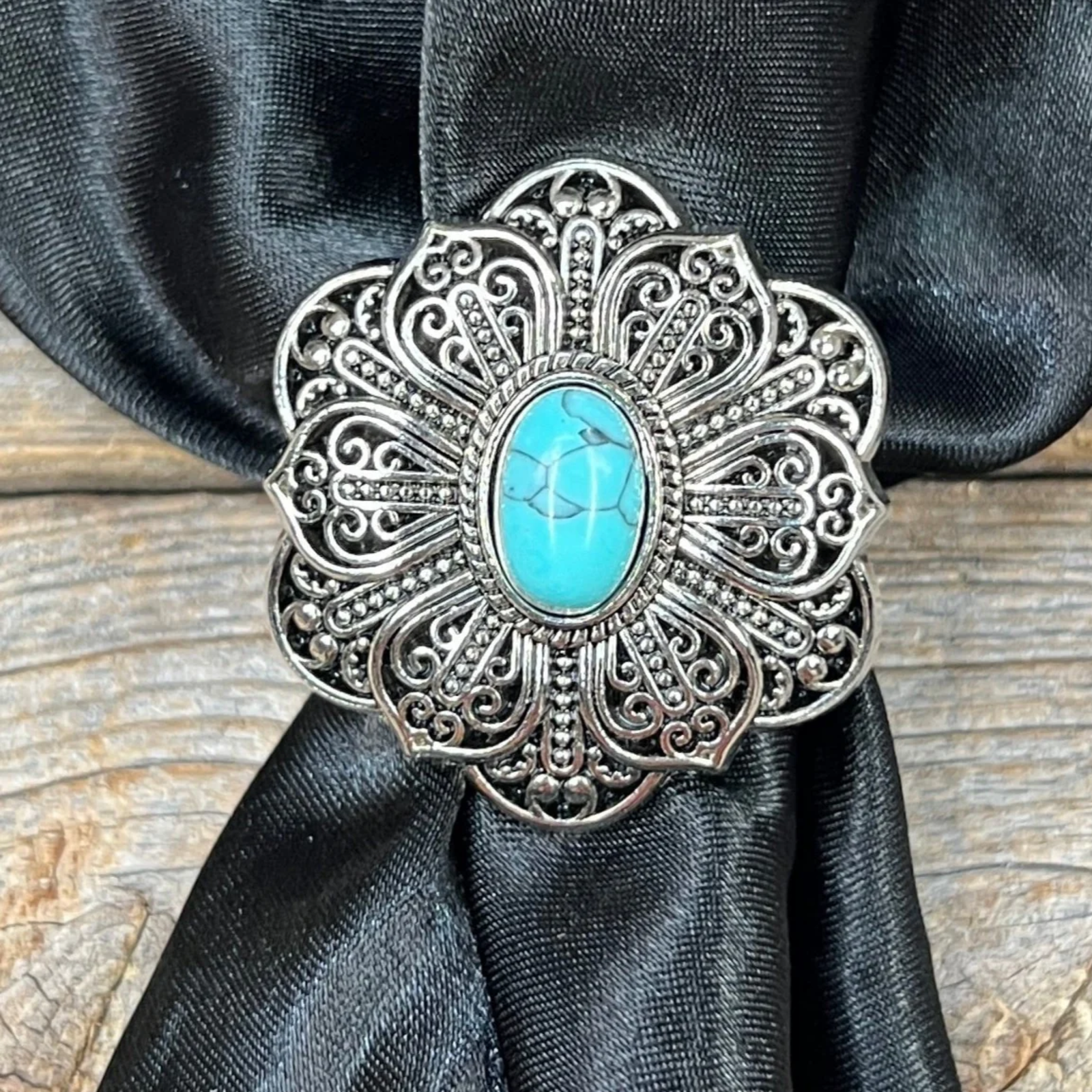 Wild Rag Flower & Turquoise Concho Slide