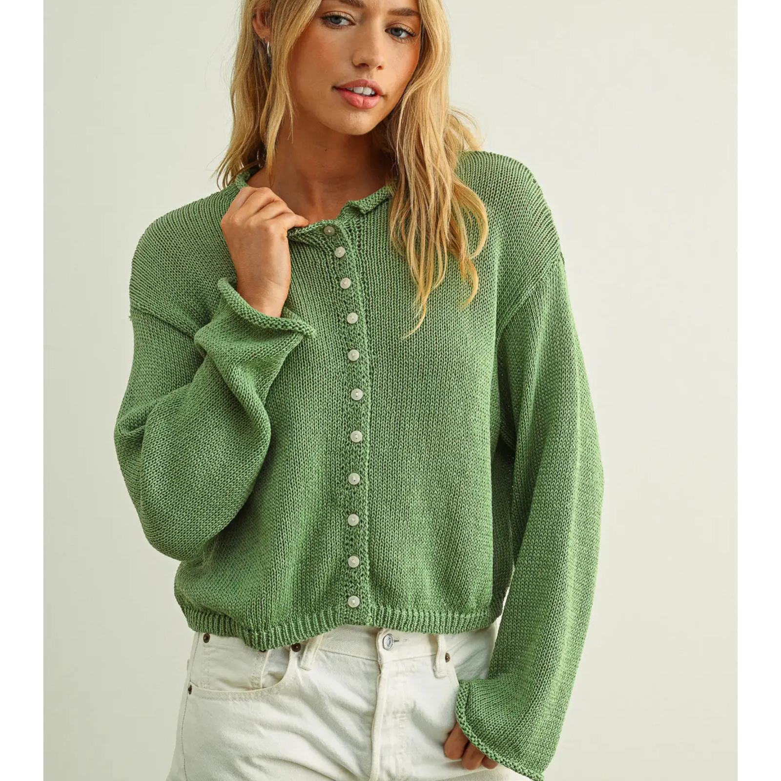 Light Weight Matcha Cardigan