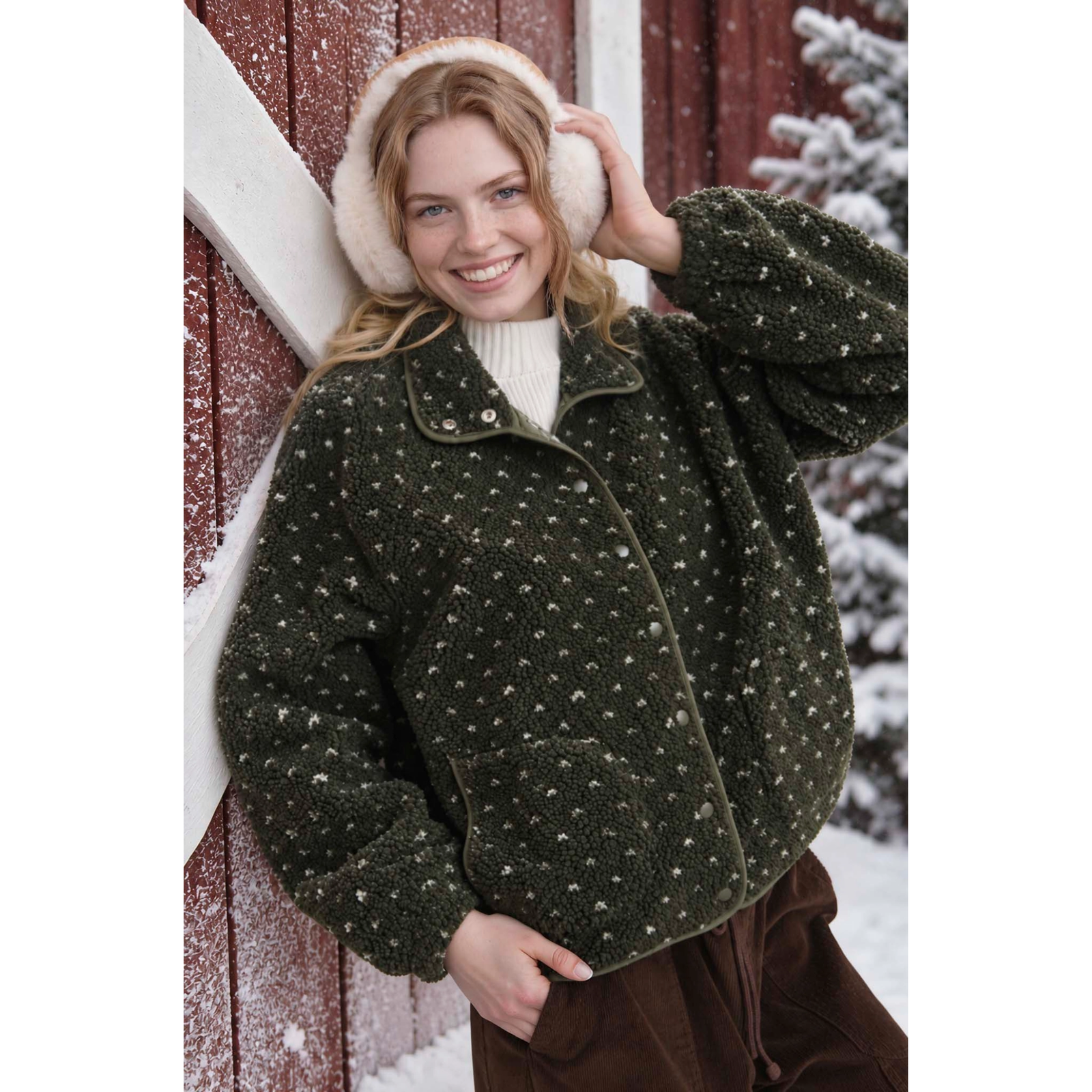 Sherpa Dot Snap Jacket