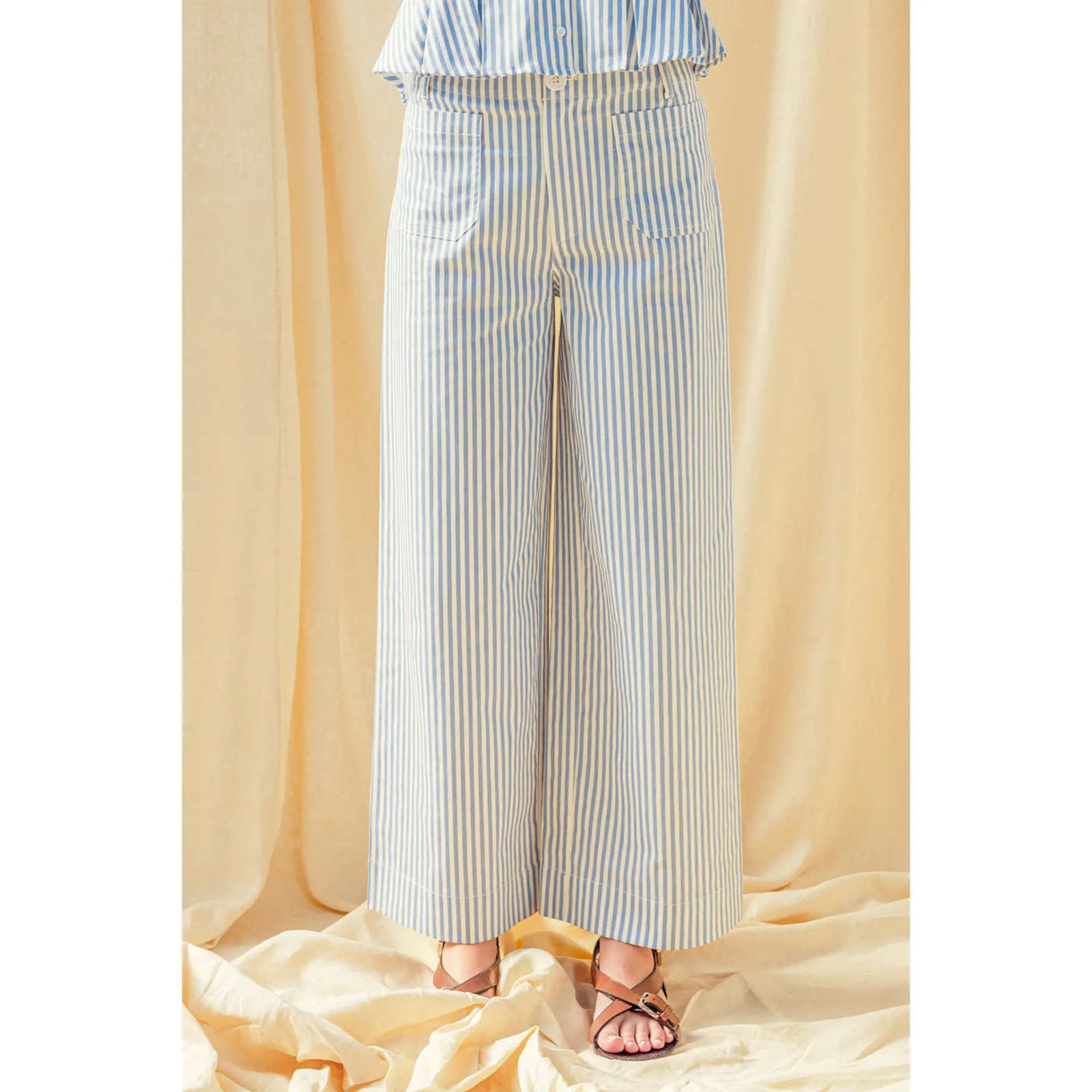 STRIPE STRETCH FABRIC POCKET FRONT PANTS