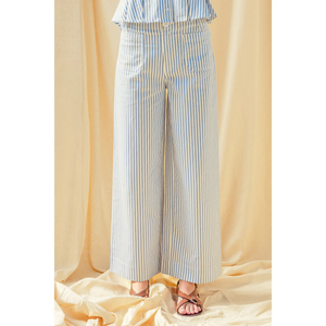 STRIPE STRETCH FABRIC POCKET FRONT PANTS