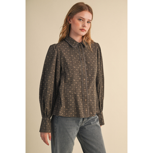 Lace Floral Button Up Top