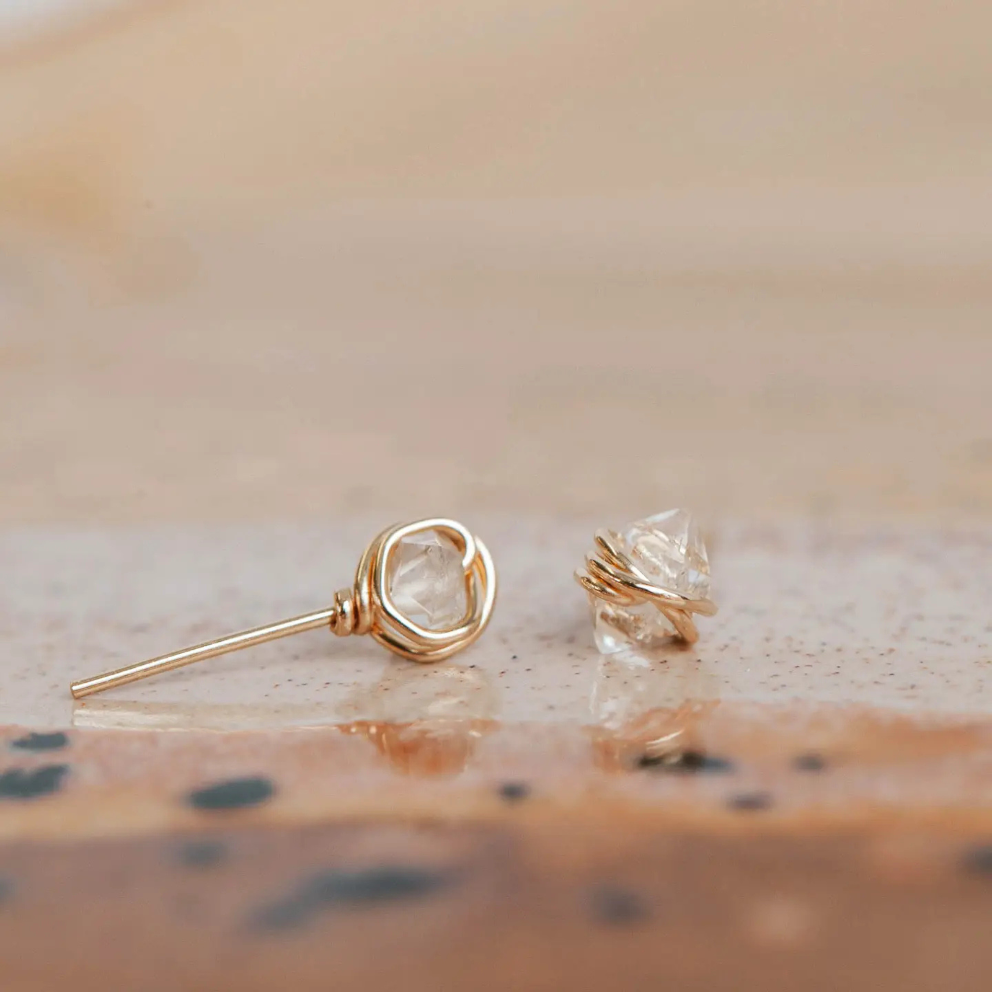Herkimer Diamond Studs | 14kt Gold Fill
