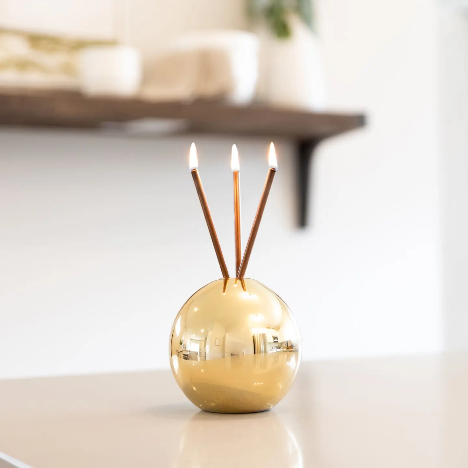 Neva Vase, Gold Metallic Candle Holder