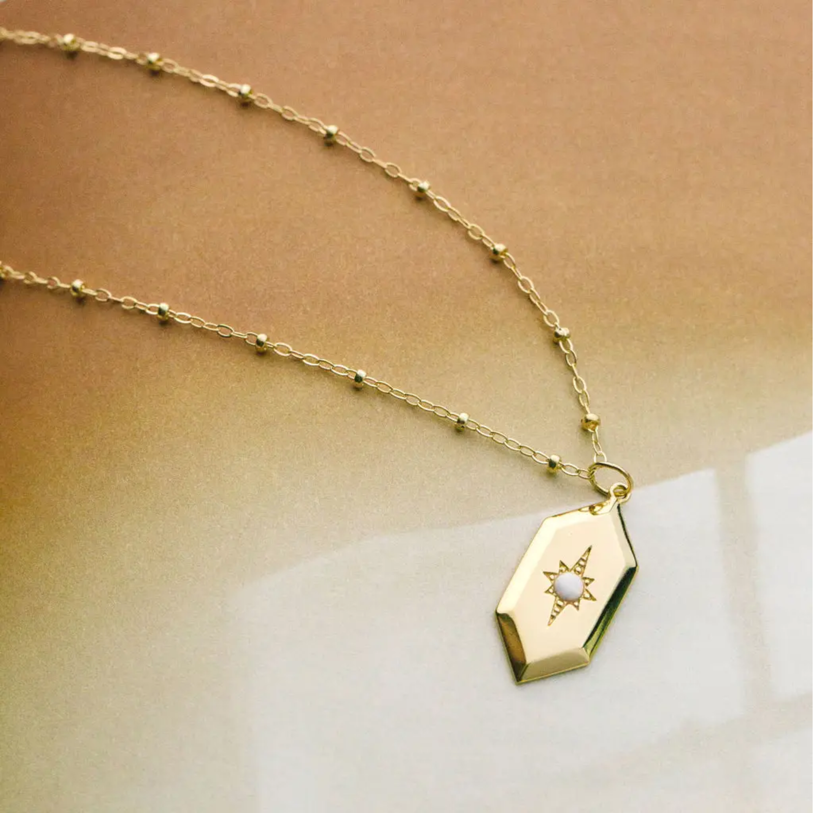 Sloane Opal Amulet Necklace in Gold
