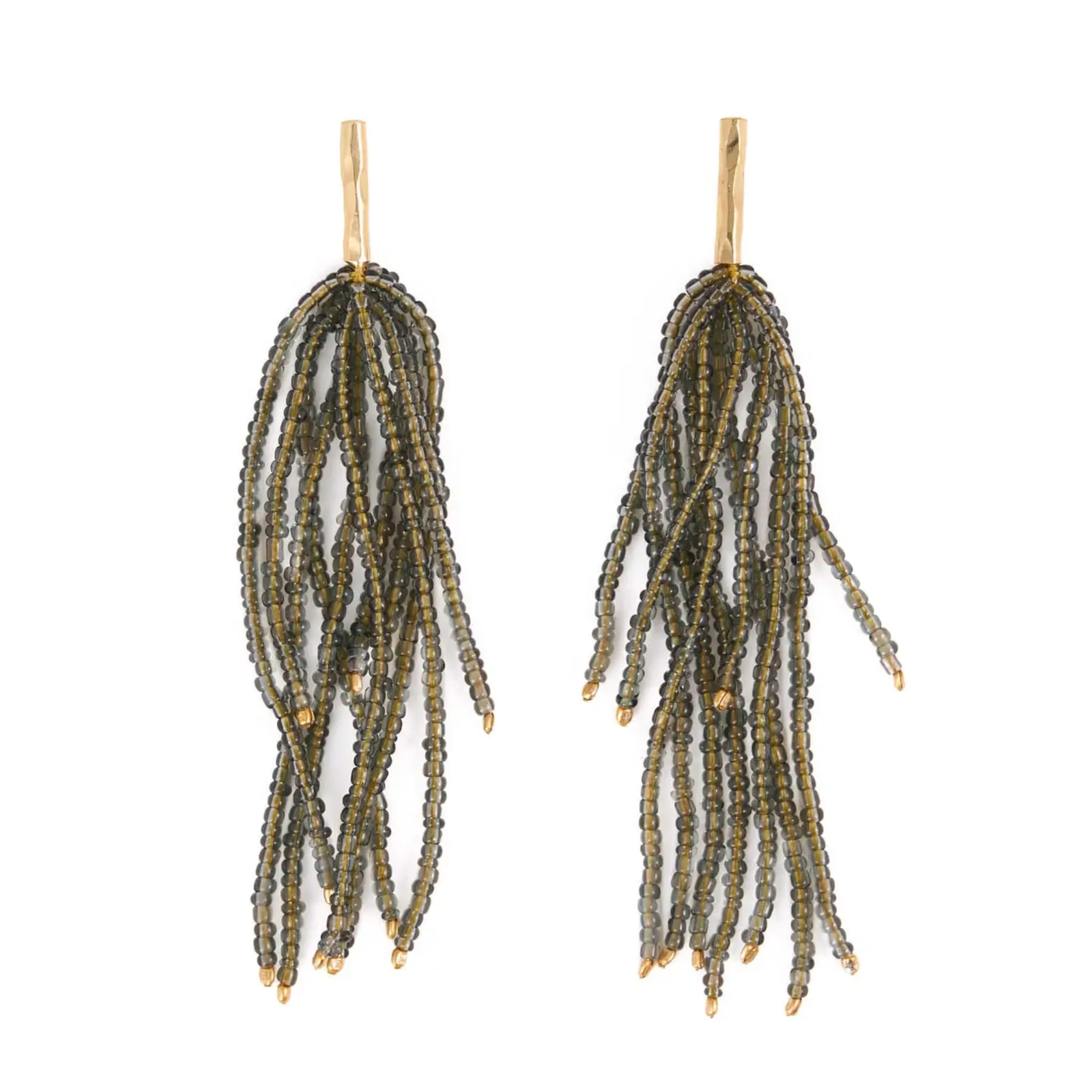 Marissa Brass + Bead Fringe Earrings