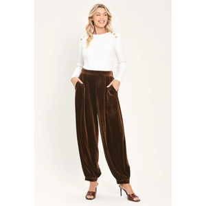 Velvet Cocoa Brown Tailored Pants