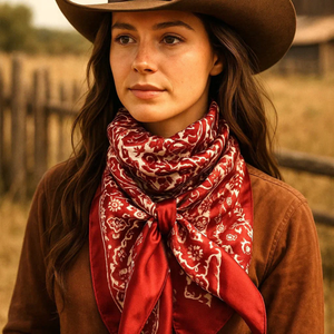 Red & Cream Paisley Wild Rag / Scarf
