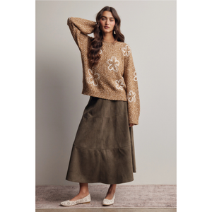 A line Suede Skirt