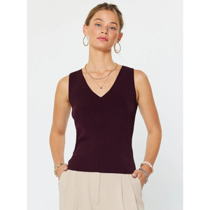 Maroon V-Neck Top