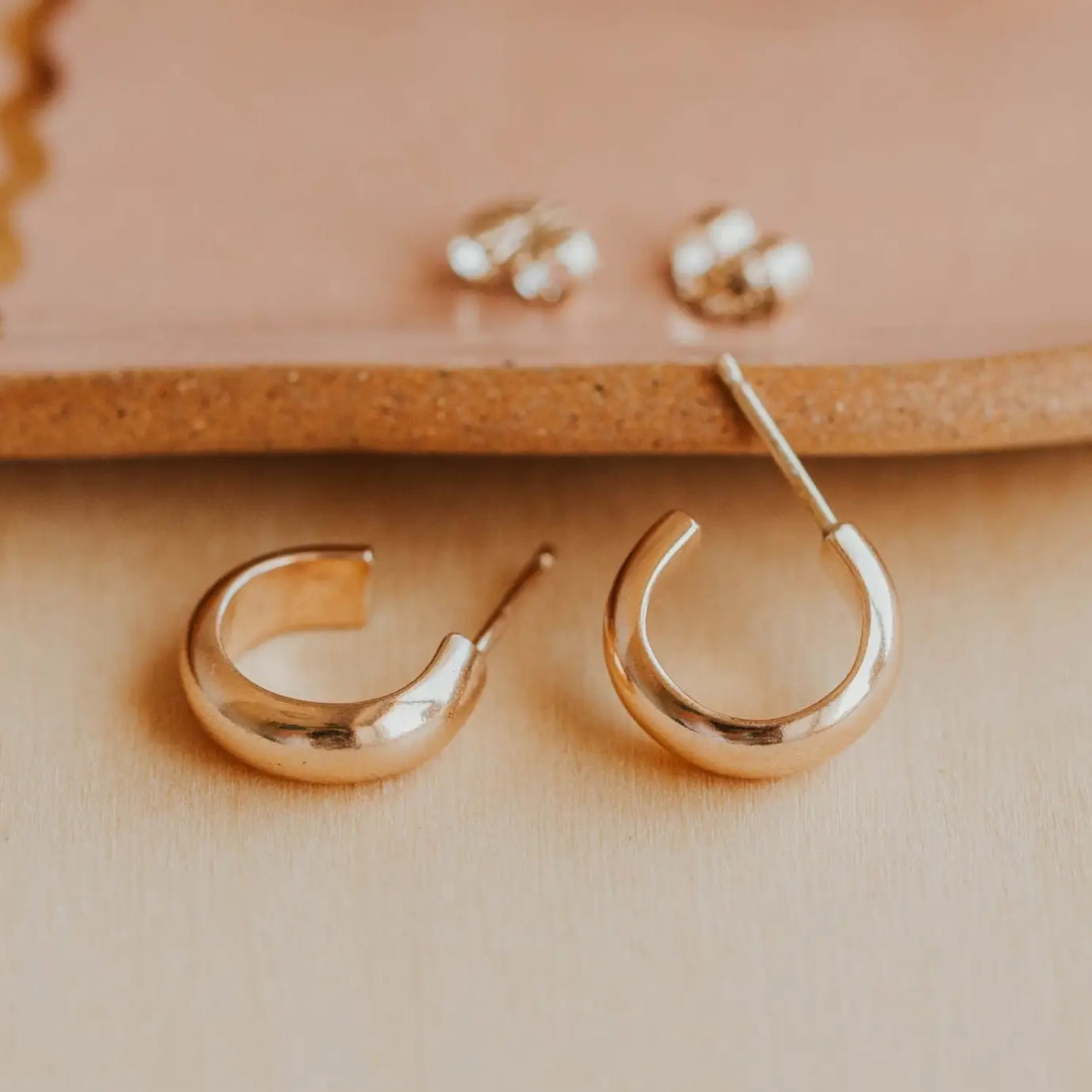 Baby Dome Hoops 14kt Gold Filled