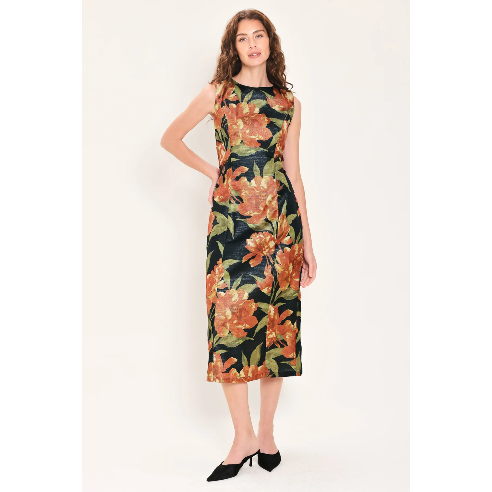 Starry Nor Black Metallic Column dress
