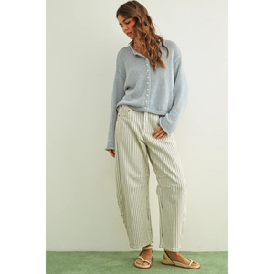 Pinstriped Barrel Pant