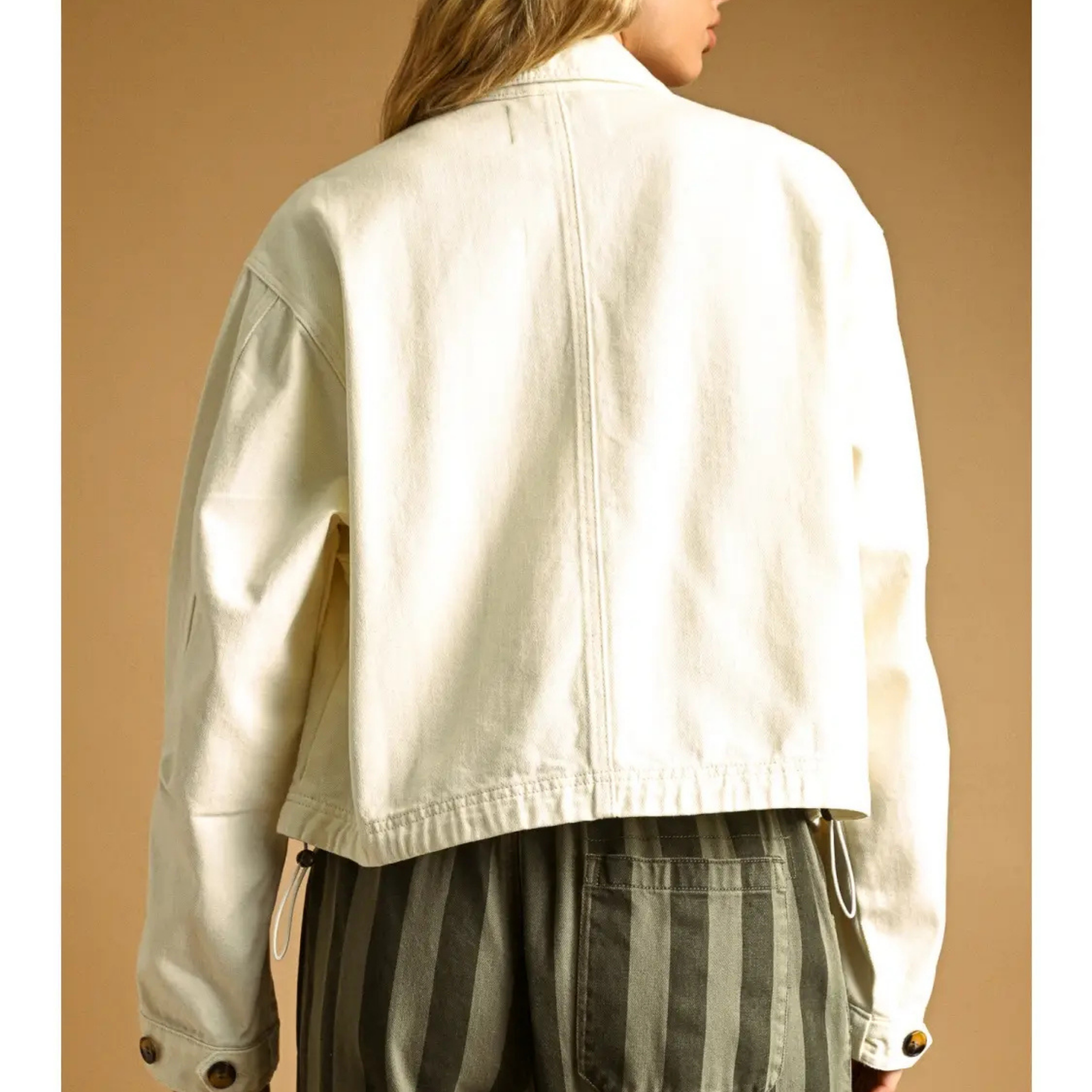Long Sleeve Cotton Jacket with Adjust Cuff
