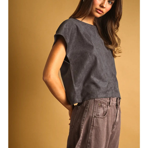 Suede Crop Top