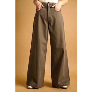 Washed Color Wide Leg Pants