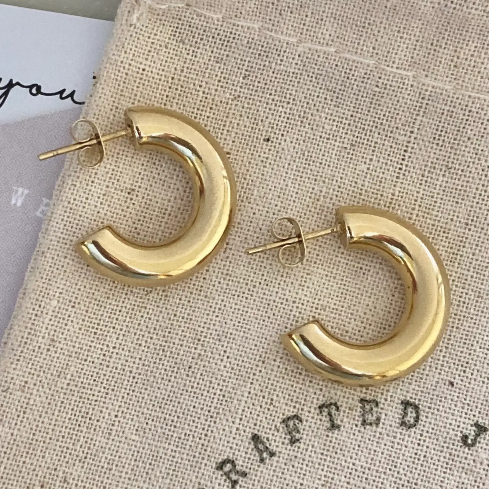 18k Gold Plated 20mm Hoops