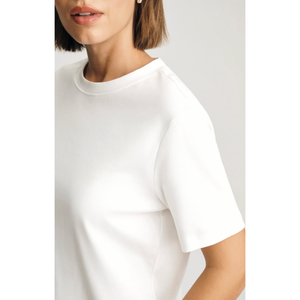 AUDREY INTERLOCK CREW NECK T-SHIRT White