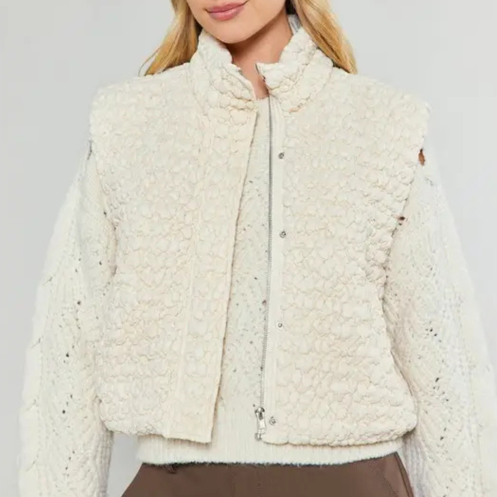 Cropped Quilted Vest
