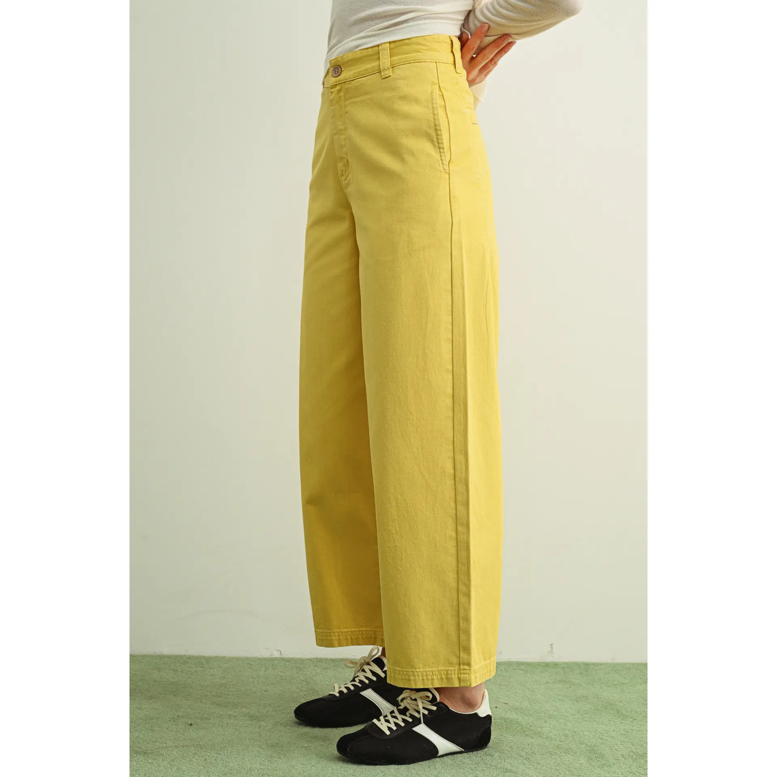Lemon Cotton Barrel Pant